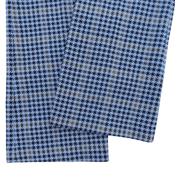 30x31 Vintage Double Knit Houndstooth Plaid Trouser Pants Groovy Straight Leg - Picture 8 of 11